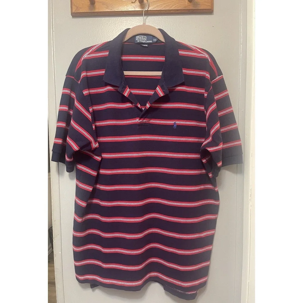 Polo By Ralph Lauren Blue/Red Stripe Cotton Men's 2XL